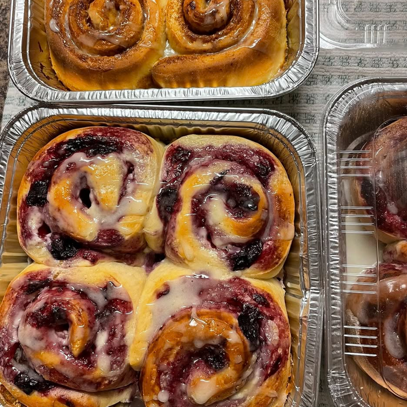 Blueberry Sourdough Cinnamon Rolls 4 Pack